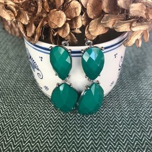 Emerald teardrop statement earrings